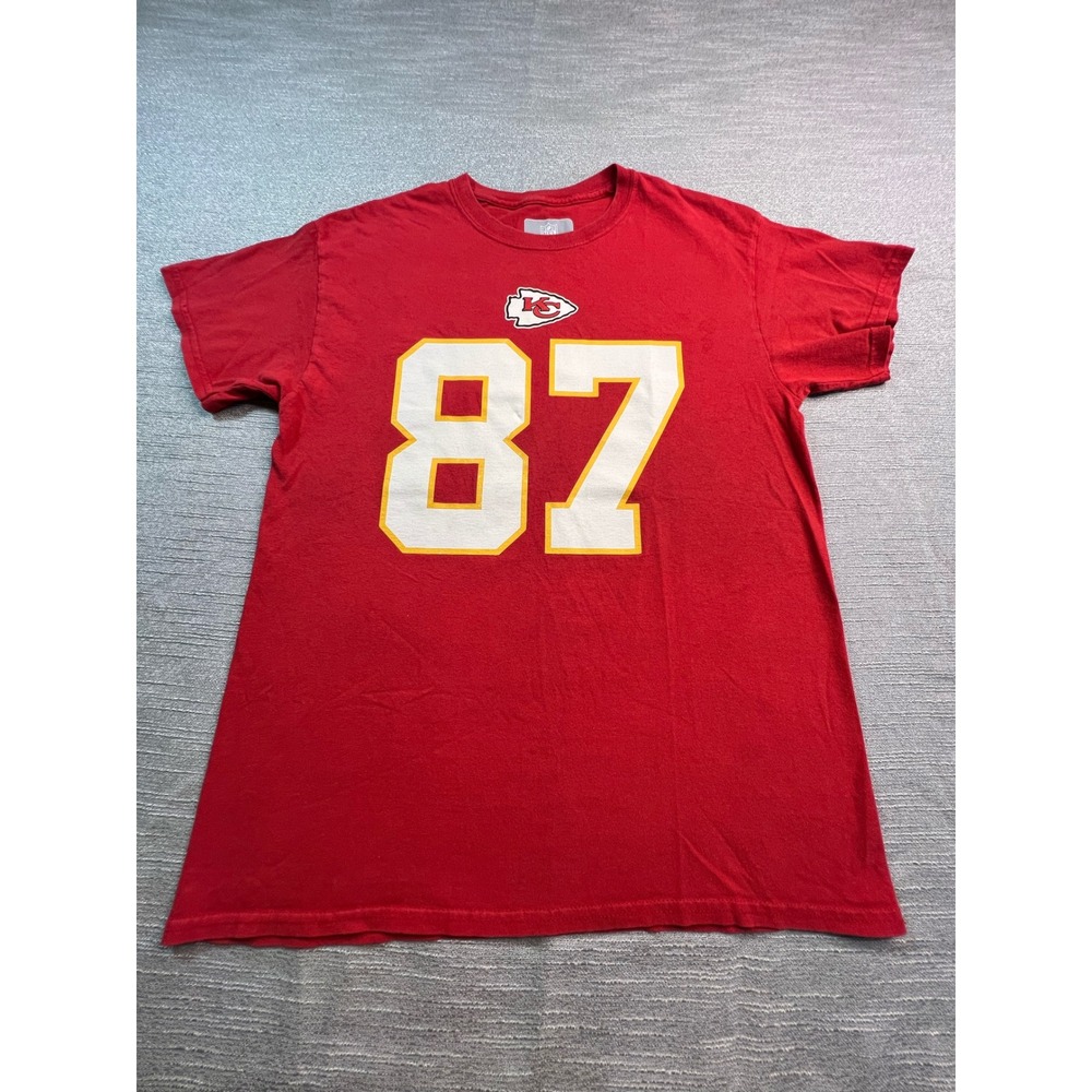 Travis Kelce  87 NFL Kansas City Chiefs Red T-Shirt Mens Medium Football Tee